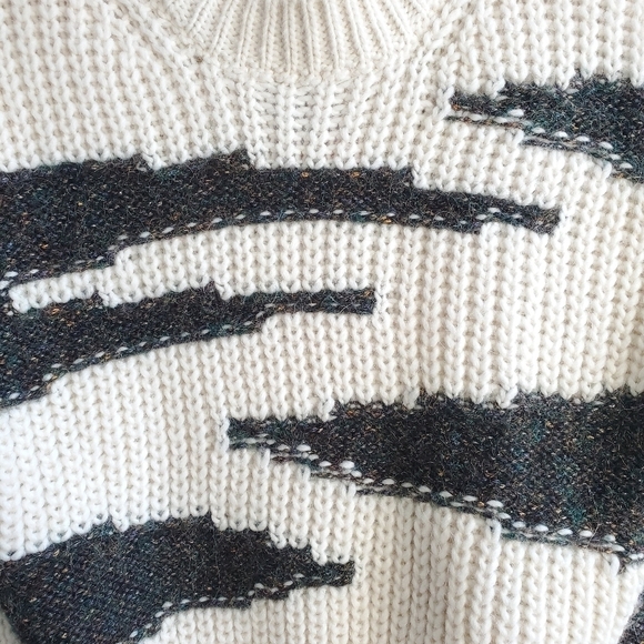 BA&SH Cacilie Metallic Intarsia-Knit Alpaca/Wool Ivory Sweater New Size 0/XS - Picture 12 of 16